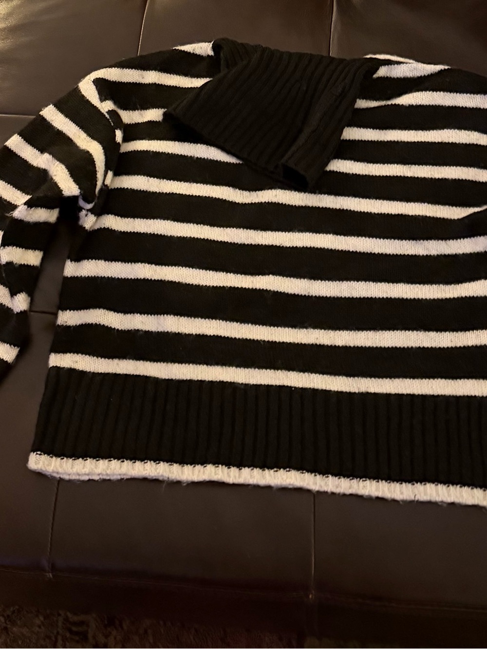 Striped Black & White Women's Sweater